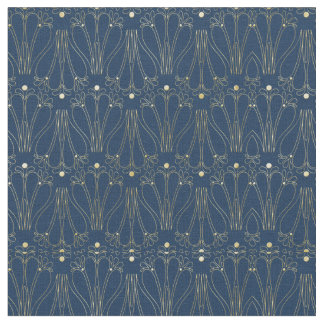 Art nouveau. Blå. Tyg