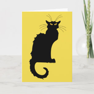 Art nouveau Black Cat Greeting Card Kort