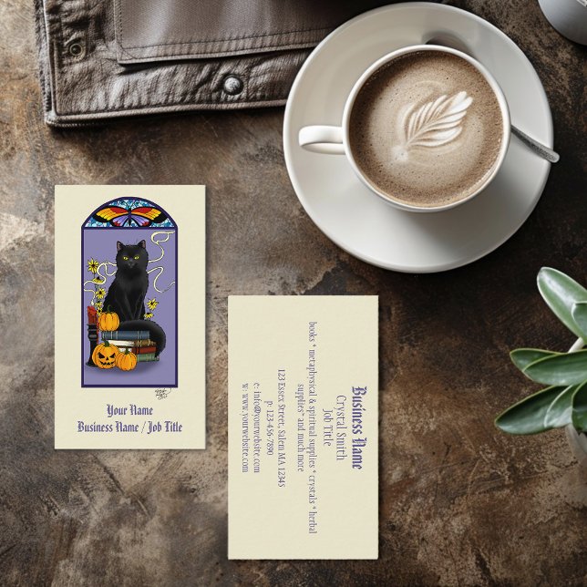 Art nouveau Black Cat Visitkort (Skapare uppladdad)