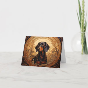 Art nouveau Blank Dachshund Tack för dina kort