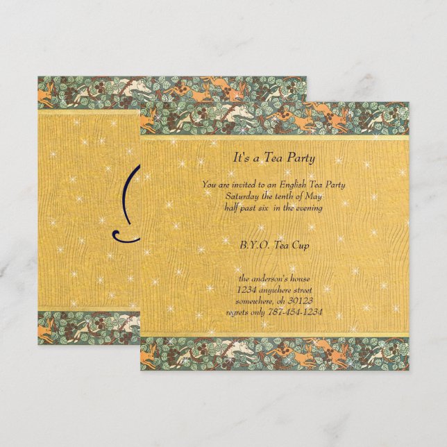 Art Nouveau Blomma Botanisk Middagsinbjudan Inbjudningar (Fram/baksida)