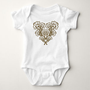 Art Nouveau Blommhjärta Tan T Shirt