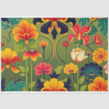 Art Nouveau Blommig Dekoupage