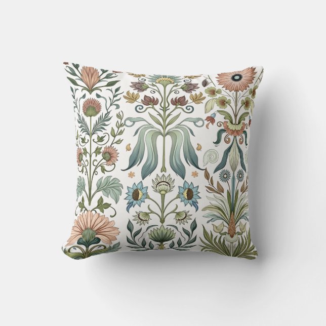 Art Nouveau Blommig Design 402 blommor Kudde (Framsida)