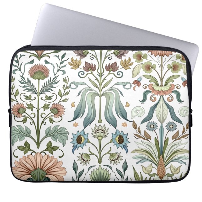 Art Nouveau Blommig Design 402 blommor Laptop Fodral (Framsidan)