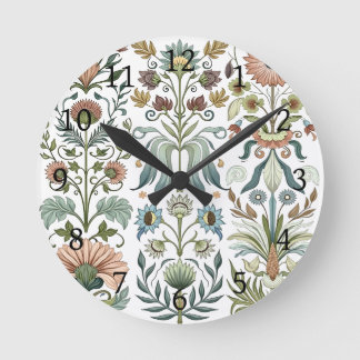 Art Nouveau Blommig Design 402 blommor Rund Klocka