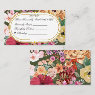 Art Nouveau Blommig Kalligrafi RSVP-kort Tilläggskort