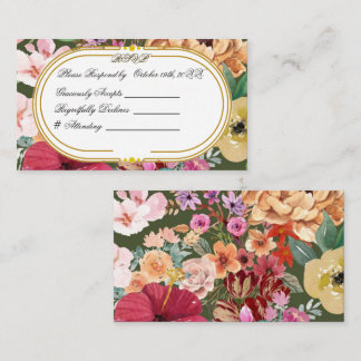 Art Nouveau Blommig Kalligrafi RSVP-kort  Tilläggskort