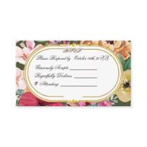 Art Nouveau Blommig Kalligrafi RSVP-kort 