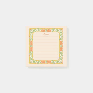 Art Nouveau Blommig Kanin Ram i Persika och Salvia Post-it Block