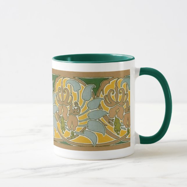 Art Nouveau Blommig Kant - Mugg (Höger)