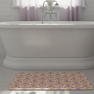 Art Nouveau Blommig Pastell Lila Kräm Badrumsmatta