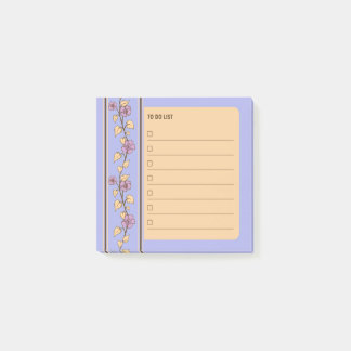 Art Nouveau Blommig Rand i Lavendel & Crème Att Gö Post-it Block