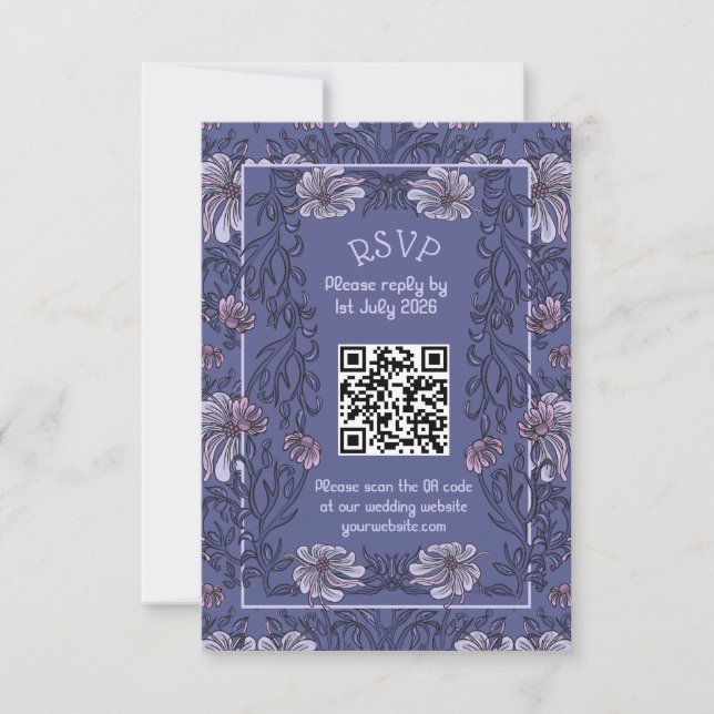 Art Nouveau blommig - RSVP-kort OSA Kort (Framsida)