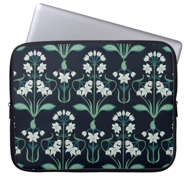 Art nouveau blommigt, abstrakt sömlös mönster. laptop fodral (Framsidan)