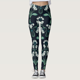 Art nouveau blommigt, abstrakt sömlös mönster. leggings