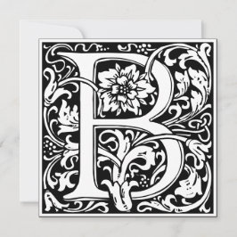 Art nouveau Blommigt Alphabet Monogram Brev B Inbjudningar