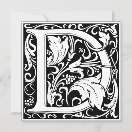 Art nouveau Blommigt Alphabet Monogram Brev D Inbjudningar