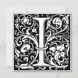 Art nouveau Blommigt Alphabet Monogram Brev I Inbjudningar