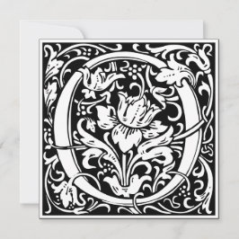 Art nouveau Blommigt Alphabet Monogram Brev O Inbjudningar
