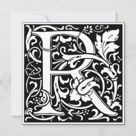 Art nouveau Blommigt Alphabet Monogram Brev R Inbjudningar