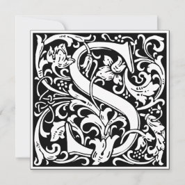 Art nouveau Blommigt Alphabet Monogram Brev S Inbjudningar