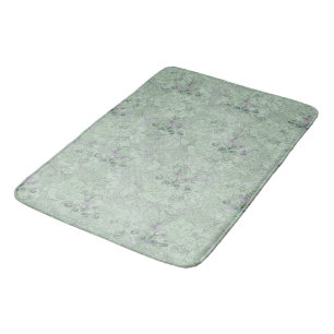 Art nouveau Blommigt Blek Sage Dusty Lilac Badrumsmatta