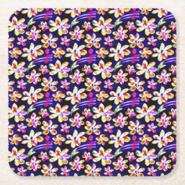 Art nouveau Blommigt Boho Watercolo Underlägg Papper Kvadrat