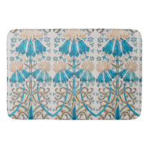 art nouveau Blommigt Botaniskt blått Cream Mönster