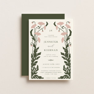 Art nouveau Blommigt Bröllop Inbjudningar