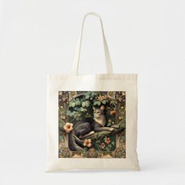 Art nouveau Blommigt Cat Elegance Tygkasse