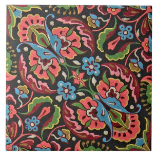 Art nouveau blommigt Christopher dresser jacquard Kakelplatta