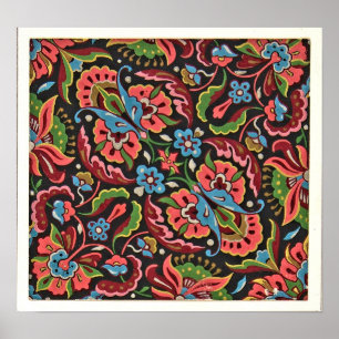 Art nouveau blommigt Christopher dresser jacquard Poster