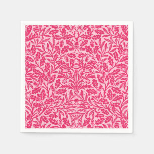 Art nouveau Blommigt Damask, Deep Fuchsia Rosa Pappersservett