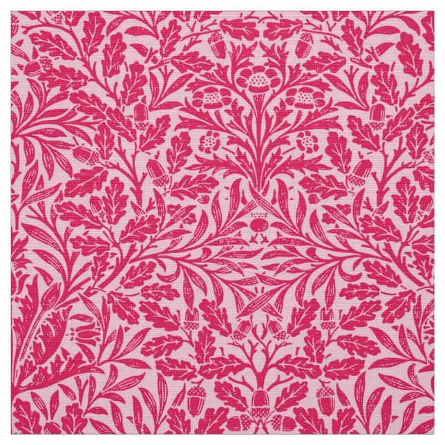 Art nouveau Blommigt Damask, Deep Fuchsia Rosa Tyg (Provkarta)