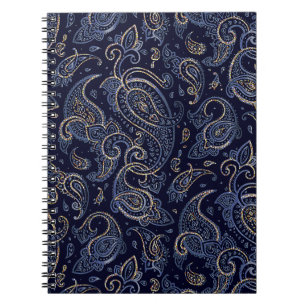 Art nouveau Blommigt Denim Design Anteckningsbok