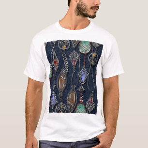 Art nouveau Blommigt: Denim Elegance. T Shirt