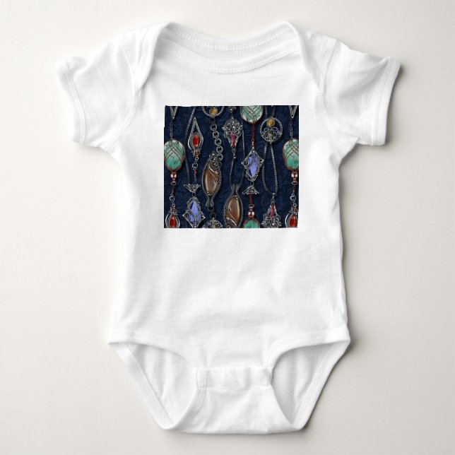 Art nouveau Blommigt: Denim Elegance. T Shirt (Framsida)