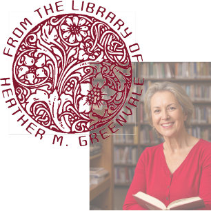 Art nouveau Blommigt Design Personlig Bookplåt R Stämpel