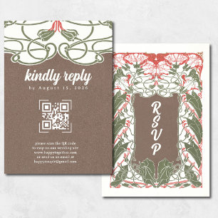 Art nouveau Blommigt Elegance 2 OSA QR Kort