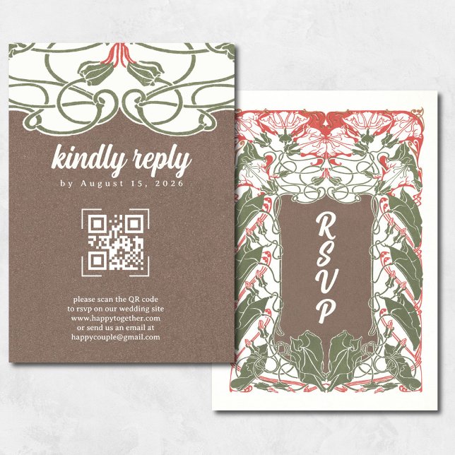 Art nouveau Blommigt Elegance 2 OSA QR Kort (Skapare uppladdad)