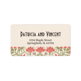 Art nouveau Blommigt Elegance Bröllop Adressetikett