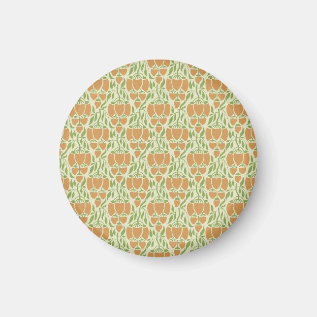 Art nouveau: Blommigt Elegance Magnet (Framsidan)