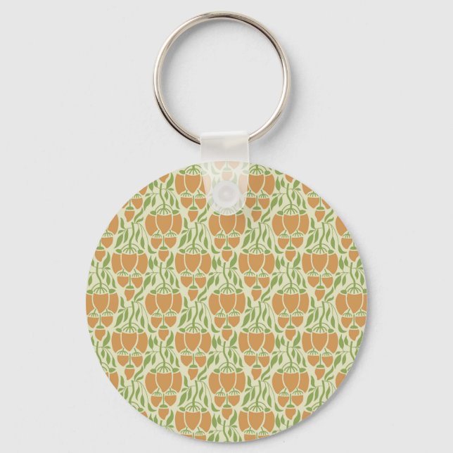Art nouveau: Blommigt Elegance Nyckelring (Framsida)