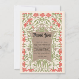 Art nouveau Blommigt Elegance Tack Kort