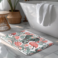 Art nouveau Blommigt Elephant Rosa Flamingos