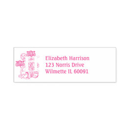 Art nouveau Blommigt - första H Självfärgande Stämpel