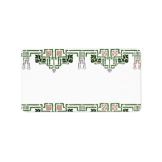Art nouveau Blommigt Gräns Adressetikett