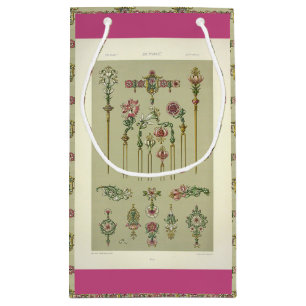 Art nouveau blommigt hårnål Viktorian smyckry rosa