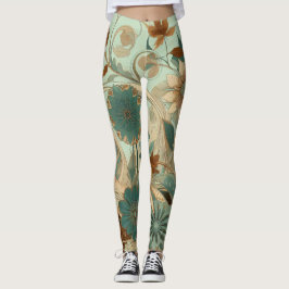 Art nouveau Blommigt Leggings
